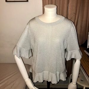 Short sleeve ruffle top